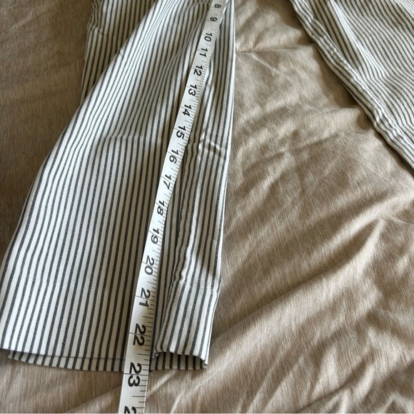 Hilary Radley Light Academia White and Grey Striped Business Casual Dress Pants - Picture 6 of 8